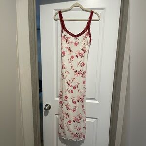 Floral Lace Trim slip dress